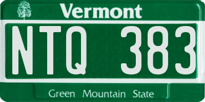 VT license plate NTQ383