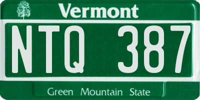 VT license plate NTQ387