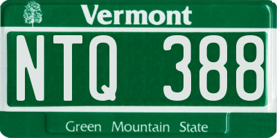 VT license plate NTQ388
