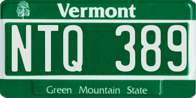 VT license plate NTQ389