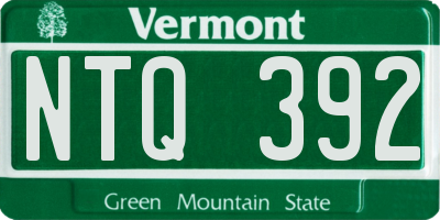 VT license plate NTQ392