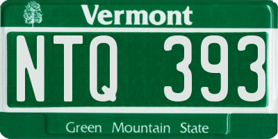 VT license plate NTQ393