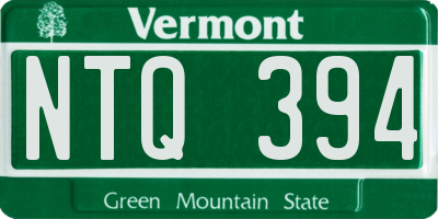 VT license plate NTQ394