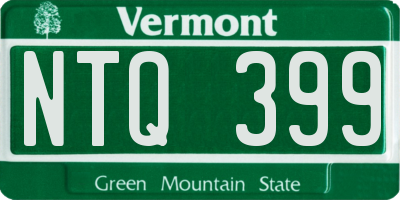 VT license plate NTQ399