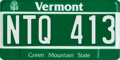VT license plate NTQ413