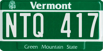 VT license plate NTQ417