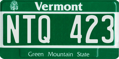 VT license plate NTQ423