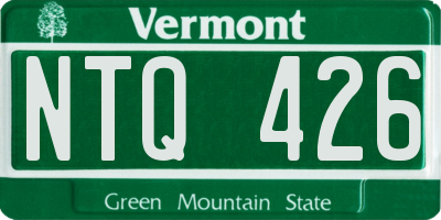 VT license plate NTQ426