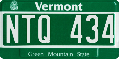 VT license plate NTQ434