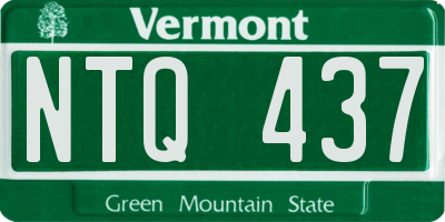 VT license plate NTQ437