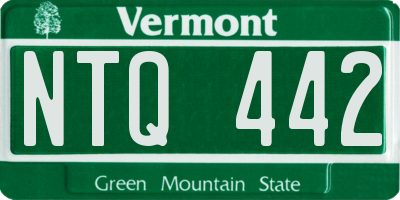 VT license plate NTQ442