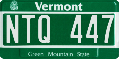 VT license plate NTQ447