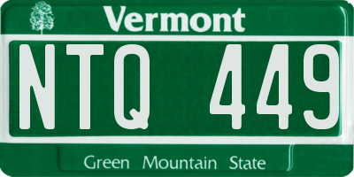 VT license plate NTQ449