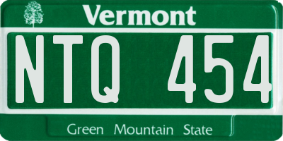 VT license plate NTQ454