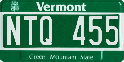 VT license plate NTQ455