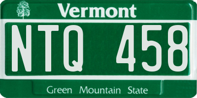 VT license plate NTQ458