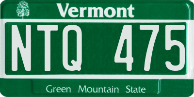 VT license plate NTQ475