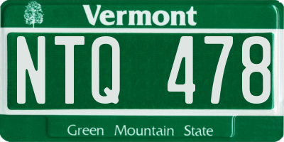VT license plate NTQ478