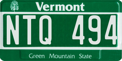 VT license plate NTQ494