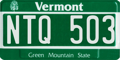 VT license plate NTQ503
