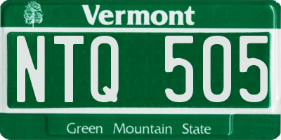 VT license plate NTQ505