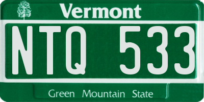 VT license plate NTQ533