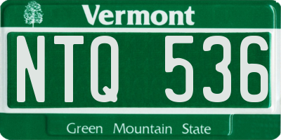 VT license plate NTQ536