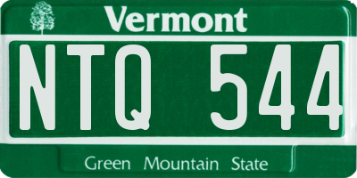 VT license plate NTQ544