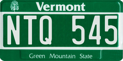 VT license plate NTQ545