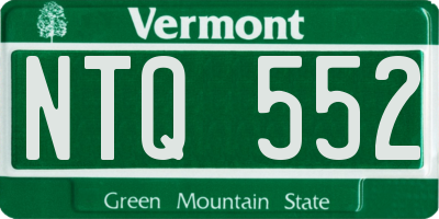 VT license plate NTQ552
