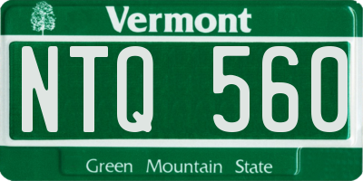 VT license plate NTQ560