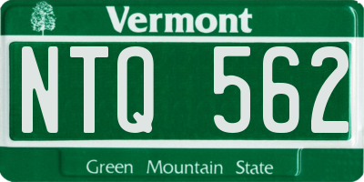 VT license plate NTQ562