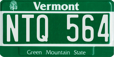 VT license plate NTQ564