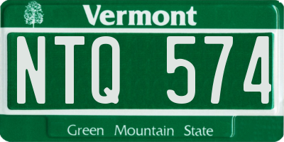 VT license plate NTQ574