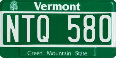 VT license plate NTQ580