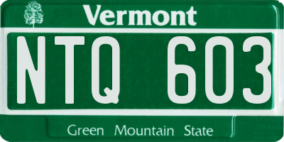 VT license plate NTQ603