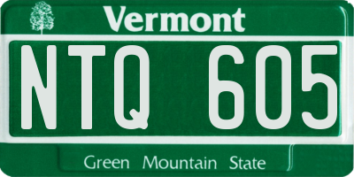 VT license plate NTQ605