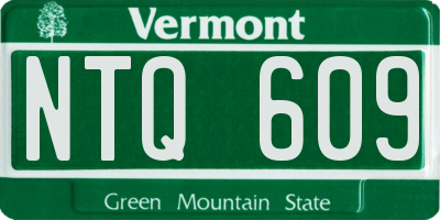 VT license plate NTQ609