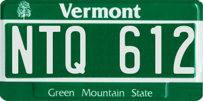 VT license plate NTQ612