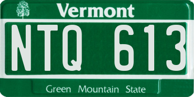 VT license plate NTQ613
