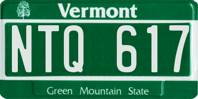 VT license plate NTQ617