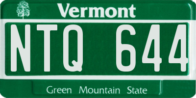 VT license plate NTQ644