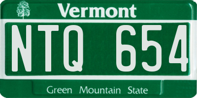 VT license plate NTQ654