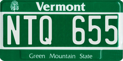 VT license plate NTQ655