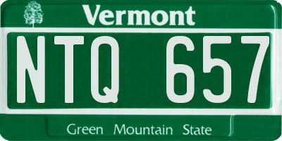 VT license plate NTQ657