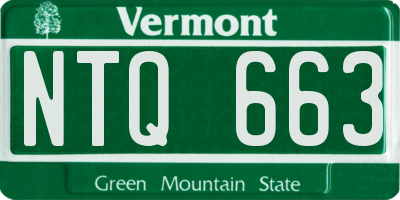 VT license plate NTQ663