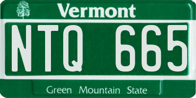 VT license plate NTQ665