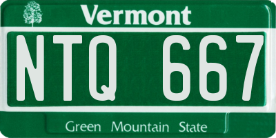 VT license plate NTQ667