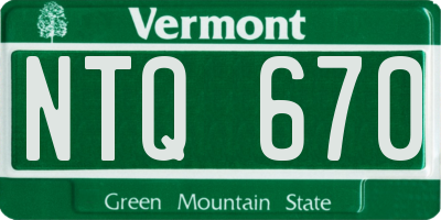 VT license plate NTQ670