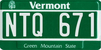 VT license plate NTQ671